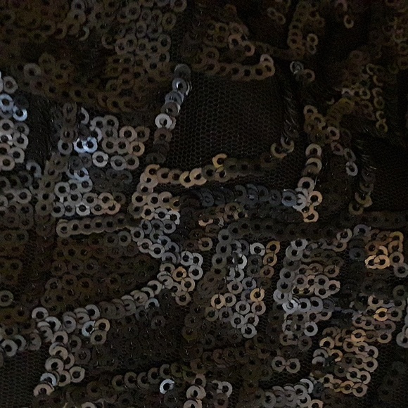 Forever 21 Small Sequin Top Sexy Bling Glam Goth Dressy Tank Peplum ZipBack Club - Picture 3 of 5